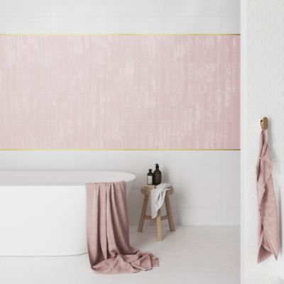 Carrelage mural Vernisse 7,5x30 cm rose