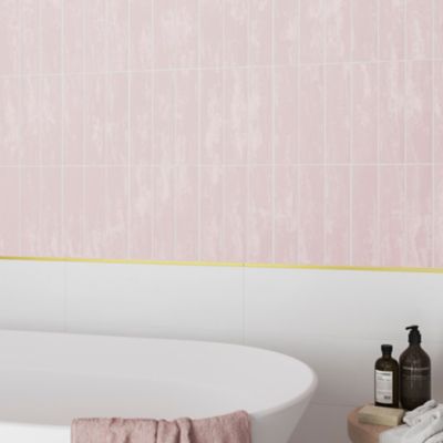 Carrelage mural Vernisse 7,5x30 cm rose