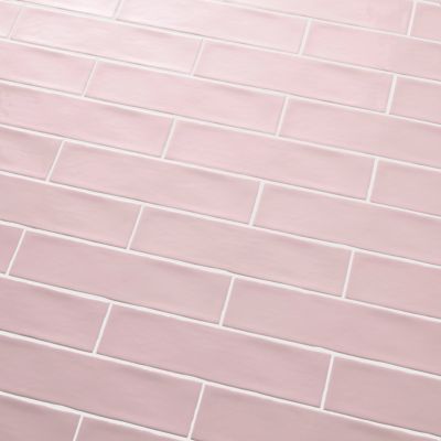 Carrelage mural Vernisse 7,5x30 cm rose