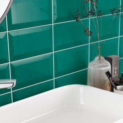 Carrelage mural vert 10x20cm Trentie