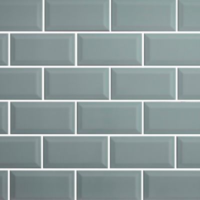 Carrelage mural vert clair brillant effet métro L.20 x l.10 cm x ép.7,3 mm, Trentie