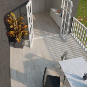 Carrelage Parquet Antidérapant 20x90 Feel Blanc Extérieur - Paquet de 1,10 m2