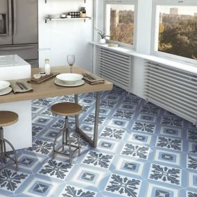Carrelage premium effect ciment mat Max Blue 20x20cm