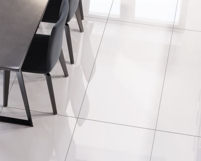 Carrelage rectifié pour sol ou mur intérieur 60 cm x 120 cm Glossy - Alaska White