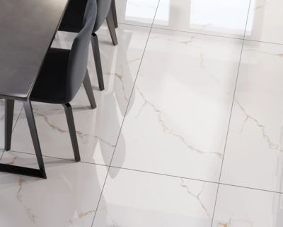 Carrelage rectifié pour sol ou mur intérieur ou extérieur 60 cm x 120 cm - Torrence white