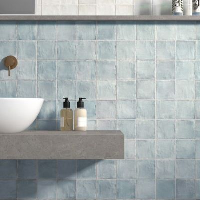 carrelage SEVA STORM BLUE 10x10 cm effet zellige