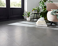 Carrelage sol anthracite 30 x 60 cm Floated