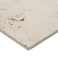 Carrelage sol beige 20 x 20 cm Travertino pierre naturelle