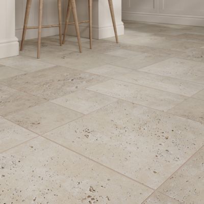 Carrelage sol beige multi formats Travertino pierre naturelle