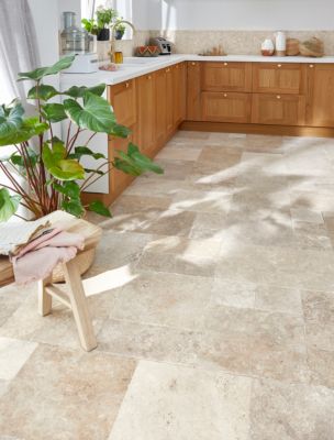 Carrelage sol beige multi formats Travertino pierre naturelle