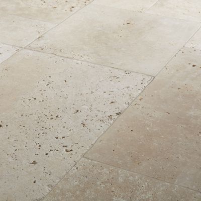 Carrelage sol beige multi formats Travertino pierre naturelle