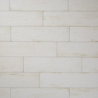 Carrelage sol blanc 15 x 60 cm Soft wood