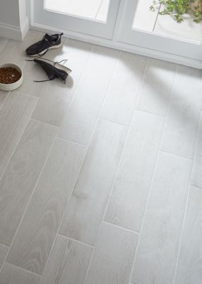 Carrelage sol blanc 20 x 80 cm Pine Wood