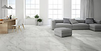 Carrelage sol blanc 60 x 60 cm Potenza marbre