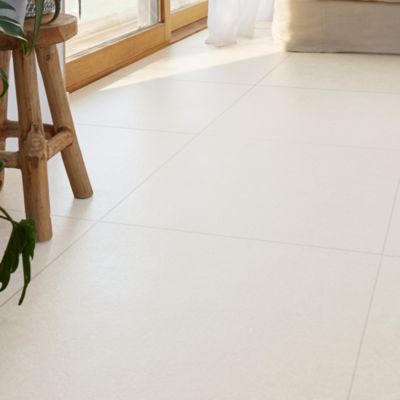 Carrelage sol blanc cassé effet béton L.60 x l.60 cm x ép.10 mm, Smooth