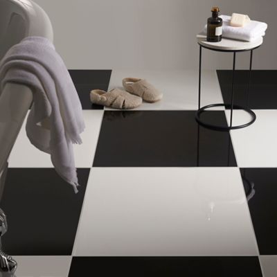 Carrelage sol blanc poli 60 x 60 cm Latinie 2