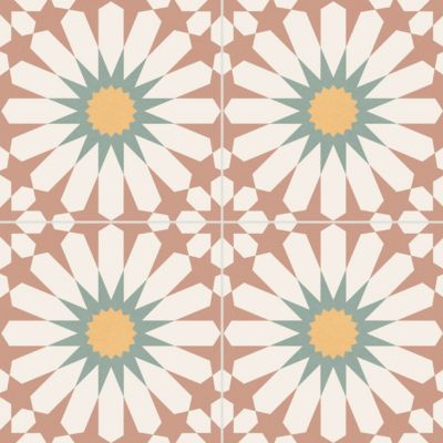 Carrelage sol effet carreaux de ciment Vintage Soleil bordeaux 33,15x33,15 cm - Reflex Boutique