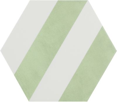 Carrelage sol et mur à rayures coloris vert Meraki 22,8 x 19,8 cm