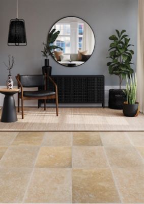 Carrelage sol et mur beige 40 x 60 cm Travertino pierre naturelle