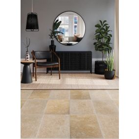 Carrelage sol et mur beige 40 x 60 cm Travertino pierre naturelle