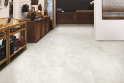 Carrelage sol et mur blanc mat effet pierre L.120 x l.60 cm x ép.9 mm, Limestone
