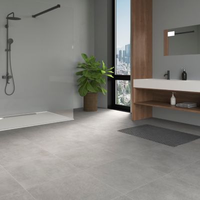 Carrelage sol et mur District gris clair 60x60cm Ecoceramic