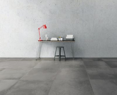 Carrelage sol et mur effet béton anthracite mat L.71 x l.71 cm x ép.9,5 mm, Metro