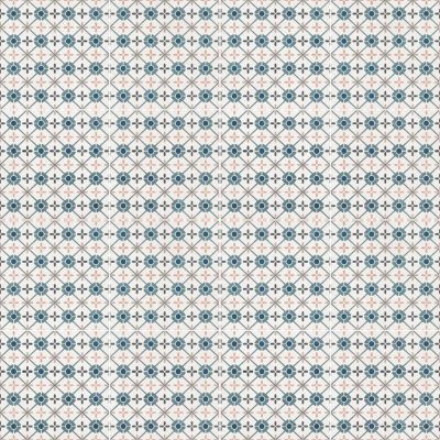 Carrelage sol et mur effet carreaux de ciment tons bleus et beiges L.45 x l.45 cm x ép.9,5 mm, Mediterranea Verona