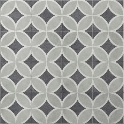 Carrelage sol et mur effet carreaux de ciment tons gris L.45 x l.45 cm x ép.9,5 mm, Mediterranea Toscana