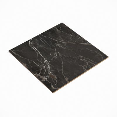 Carrelage sol et mur effet marbre anthracite brillant L.60,8 x l.60,8 cm x ép.8,5 mm, GoodHome Aruma