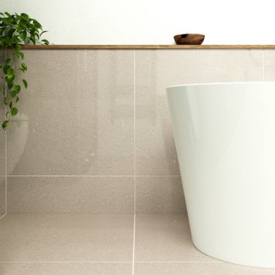 Carrelage sol et mur effet marbre beige brillant L.60 x l.60 cm x ép.8 mm, Musetta