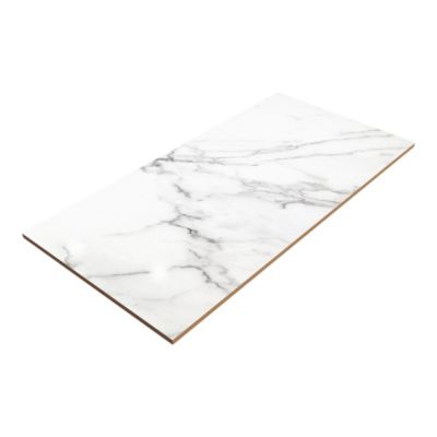 Carrelage sol et mur effet marbre blanc brillant L.61,3 x l.30,3 cm x ép.9 mm, Aruma