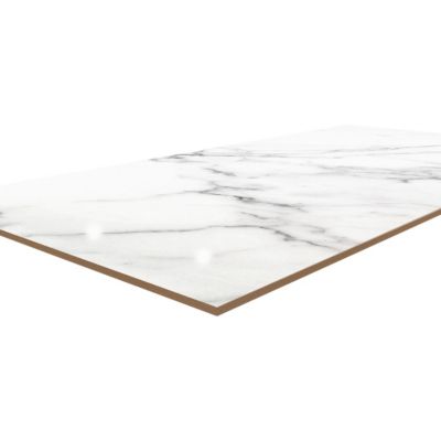 Carrelage sol et mur effet marbre blanc brillant L.61,3 x l.30,3 cm x ép.9 mm, Aruma