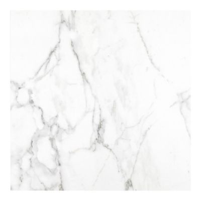Carrelage sol et mur effet marbre blanc mat L.60,8 x l.60,8 cm x ép.8,8 mm, Aruma