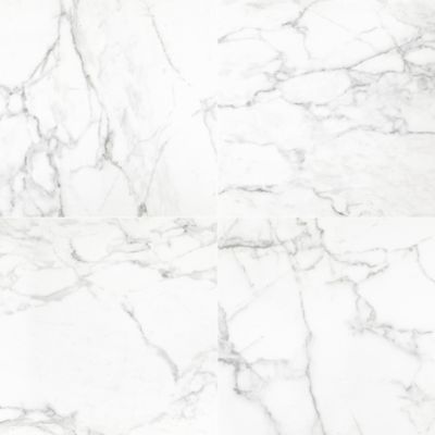 Carrelage sol et mur effet marbre blanc mat L.60,8 x l.60,8 cm x ép.8,8 mm, Aruma