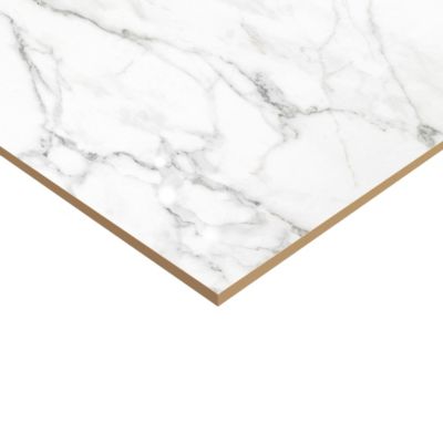 Carrelage sol et mur effet marbre blanc mat L.60,8 x l.60,8 cm x ép.8,8 mm, Aruma