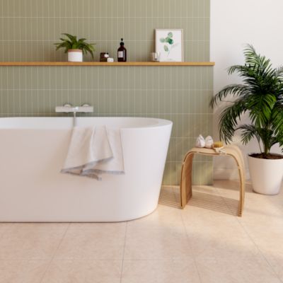 Carrelage sol et mur effet pierre de provence beige L.34 x l.34 cm x ép.7 mm, Série Provence