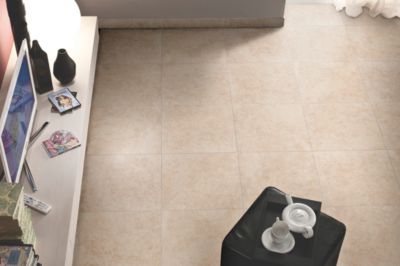 Carrelage sol et mur effet pierre de provence beige L.34 x l.34 cm x ép.7 mm, Série Provence