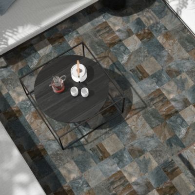 Carrelage sol et mur effet pierre oxydée L.20 x l.20 cm x ép.7,7 mm, Denali