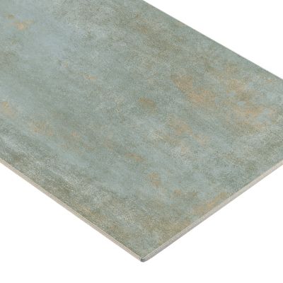 Carrelage sol et mur en grès cérame émaillé effet béton vert sauge mat L.60 x l.30 cm x ép.7,4 mm, Upper