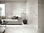 Carrelage sol et mur grès cérame marbre blanc poli 80 x 80 cm Great