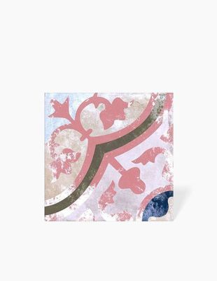 Carrelage sol et mur grès cérame Rosace Classic Rose 20X20 cm pour intérieur MK2305219