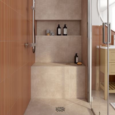 Carrelage sol et mur grès cérame émaillé effet travertin beige mat L.60 x l.60 cm x ép.7,4 mm, Traverno