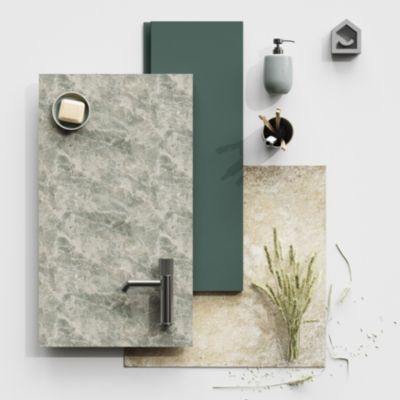 Carrelage sol et mur gris clair effet béton L.59,5 x l.59,5 cm x ép.9,5 mm, Arina