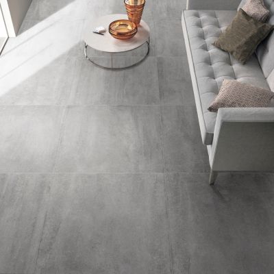 Carrelage sol et mur gris mat effet pierre L.90 x l.90 cm x ép.9 mm, Cemlam