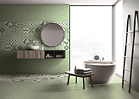 Carrelage sol et mur intérieur Glamour effet carreau de ciment menthe L. 20 x l. 20 cm x Ep. 7,4 mm
