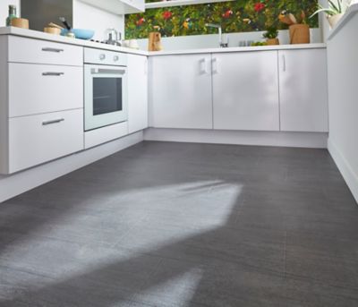 Carrelage sol et mur intérieur anthracite effet pierre L.60 x l.30 cm x ép.9,5 mm, Oikos