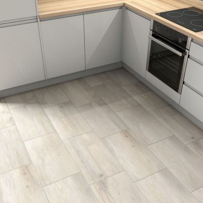 Carrelage sol et mur intérieur beige effet bois brut L.60 x l.30 cm x ép.8,7 mm, Norwegio