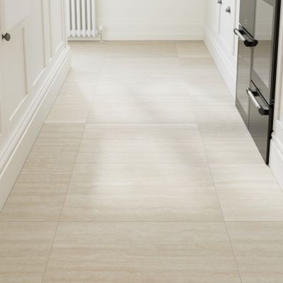 Carrelage sol et mur intérieur beige effet pierre L.59,5 x l.59,5 cm x ép.9,5 mm, Kyat