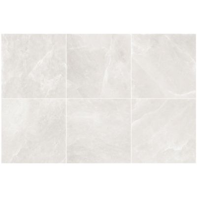 Carrelage sol et mur intérieur blanc effet pierre L.60 x l.60 cm x ép.7,4 mm, Himalaya